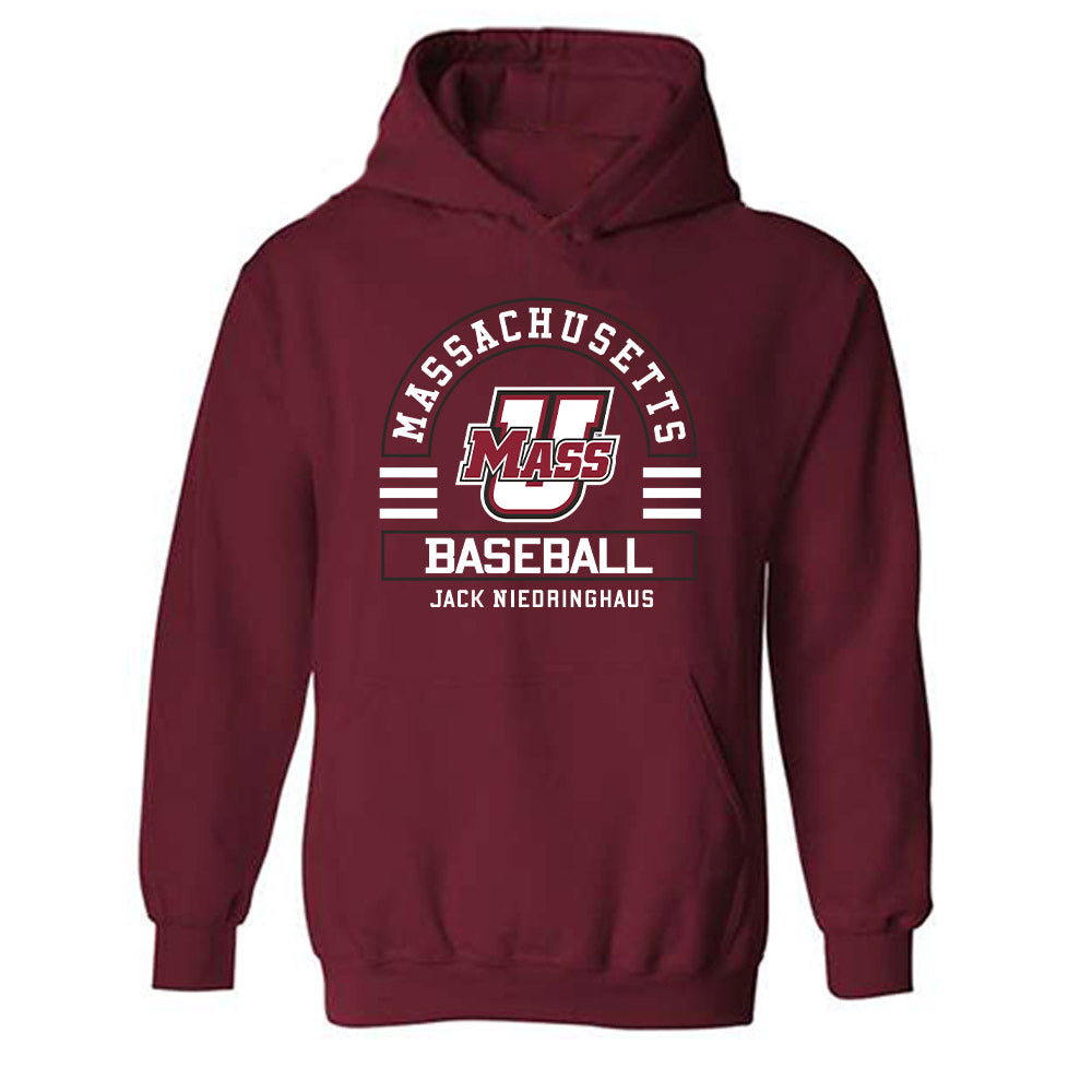 UMass - NCAA Baseball : Jack Niedringhaus - Classic Fashion Shersey Hooded Sweatshirt-0