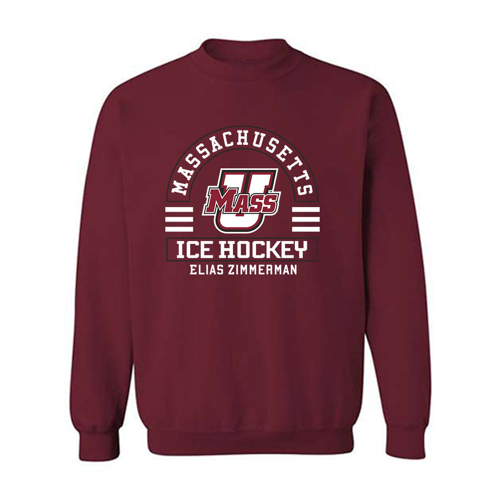 UMass - NCAA Men's Ice Hockey : Elias Zimmerman - Classic Fashion Shersey Crewneck Sweatshirt-0