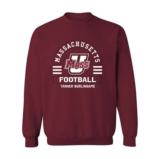 UMass - NCAA Football : Tanner Burlingame - Classic Fashion Shersey Crewneck Sweatshirt-0