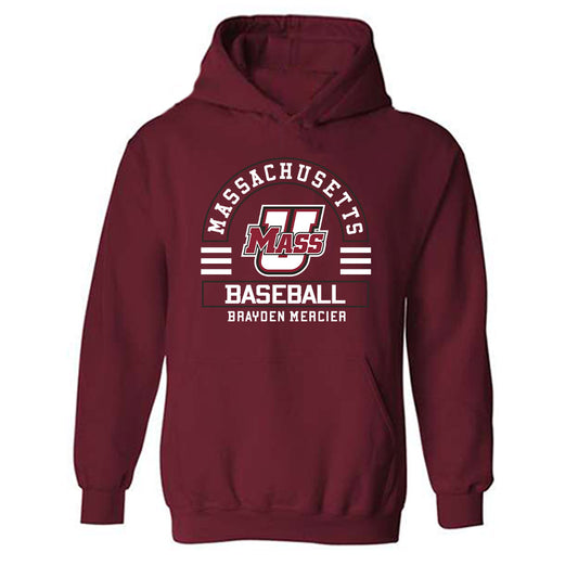 UMass - NCAA Baseball : Brayden Mercier - Classic Fashion Shersey Hooded Sweatshirt-0
