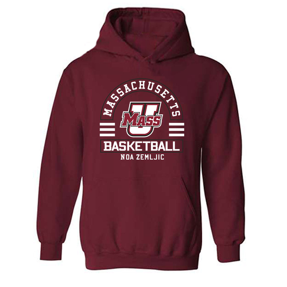 UMass - NCAA Men's Basketball : Noa Zemljic - Classic Fashion Shersey Hooded Sweatshirt-0