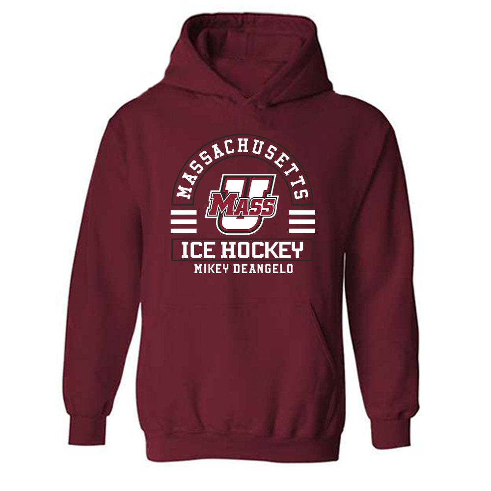 UMass - NCAA Men's Ice Hockey : Mikey DeAngelo - Classic Fashion Shersey Hooded Sweatshirt-0