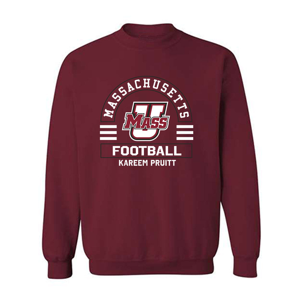 UMass - NCAA Football : Kareem Pruitt - Classic Fashion Shersey Crewneck Sweatshirt-0