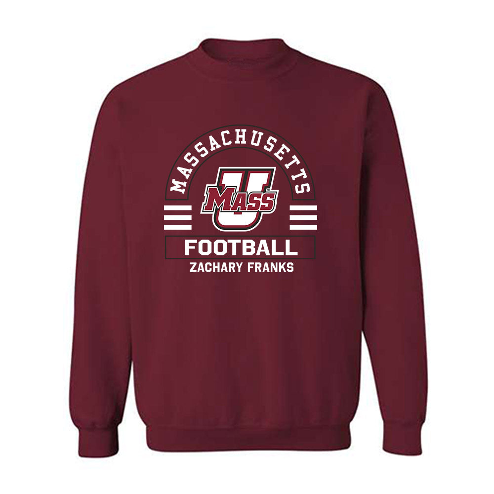 UMass - NCAA Football : Zachary Franks - Classic Fashion Shersey Crewneck Sweatshirt-0
