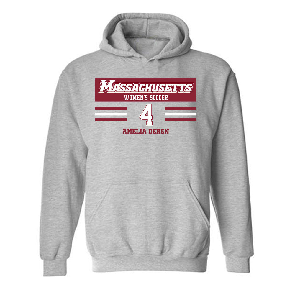 UMass - NCAA Women's Soccer : Amelia Deren - Classic Fashion Shersey Hooded Sweatshirt-0