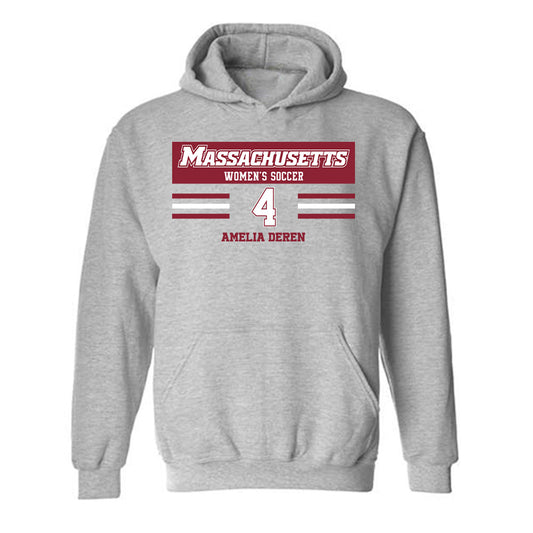 UMass - NCAA Women's Soccer : Amelia Deren - Classic Fashion Shersey Hooded Sweatshirt-0