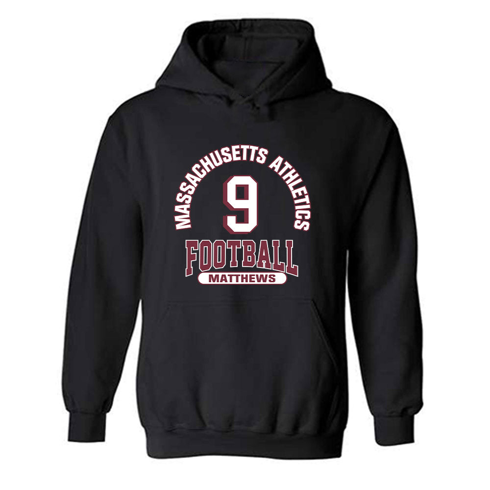 UMass - NCAA Football : Devin Matthews - Classic Fashion Shersey Hooded Sweatshirt-0