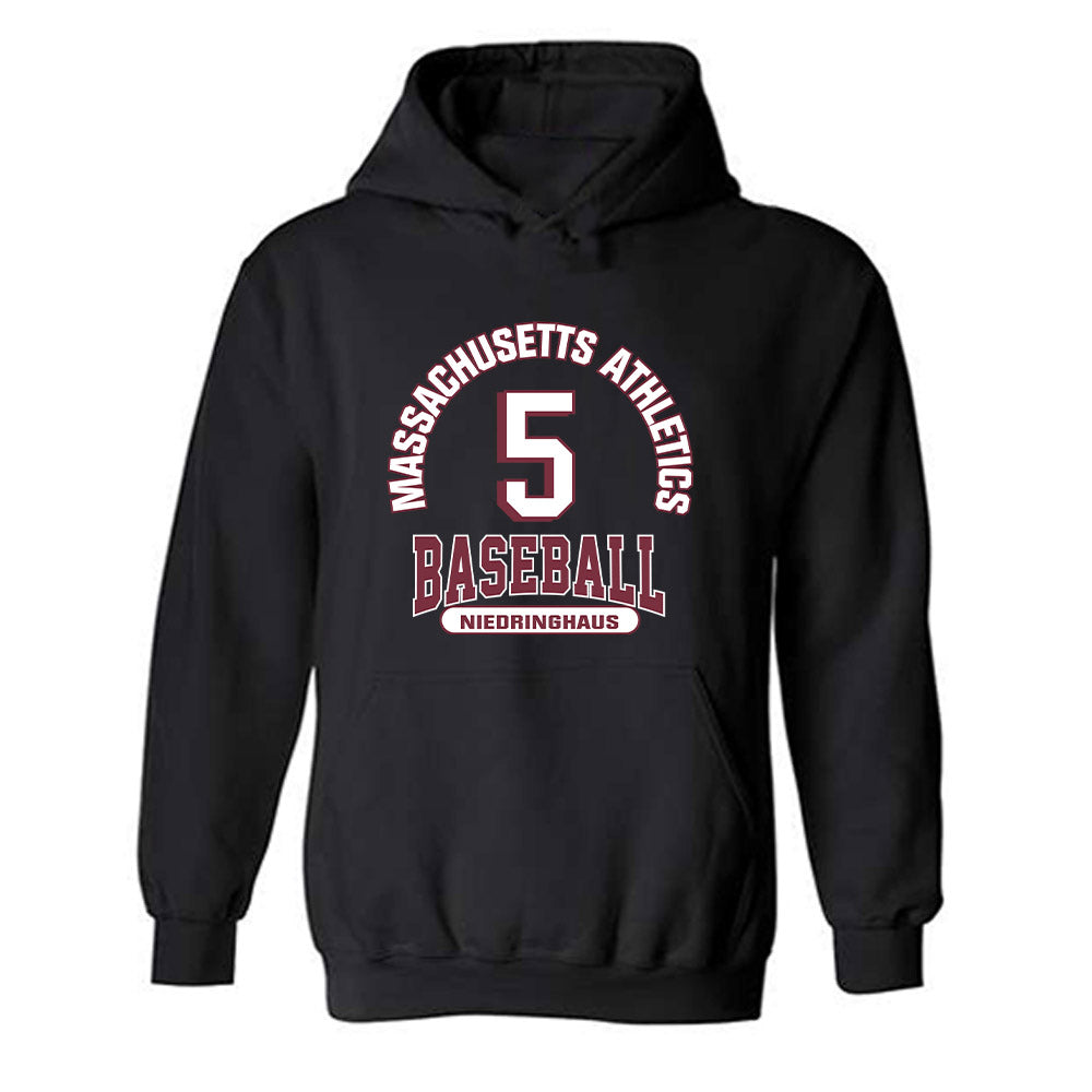 UMass - NCAA Baseball : Jack Niedringhaus - Classic Fashion Shersey Hooded Sweatshirt-0
