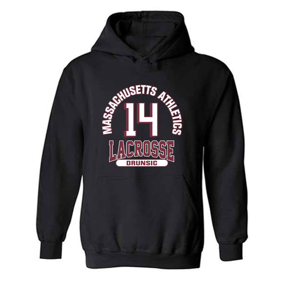 UMass - NCAA Men's Lacrosse : Aiden Drunsic - Classic Fashion Shersey Hooded Sweatshirt-0