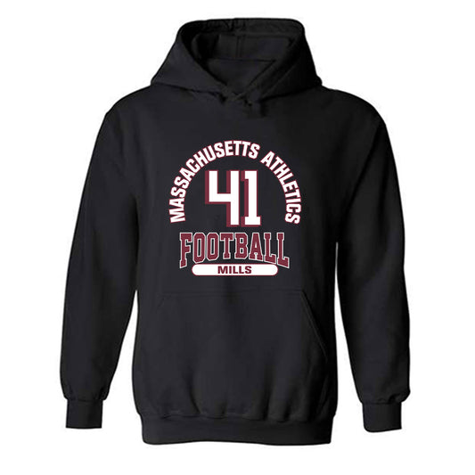 UMass - NCAA Football : Grant Mills - Classic Fashion Shersey Hooded Sweatshirt-0