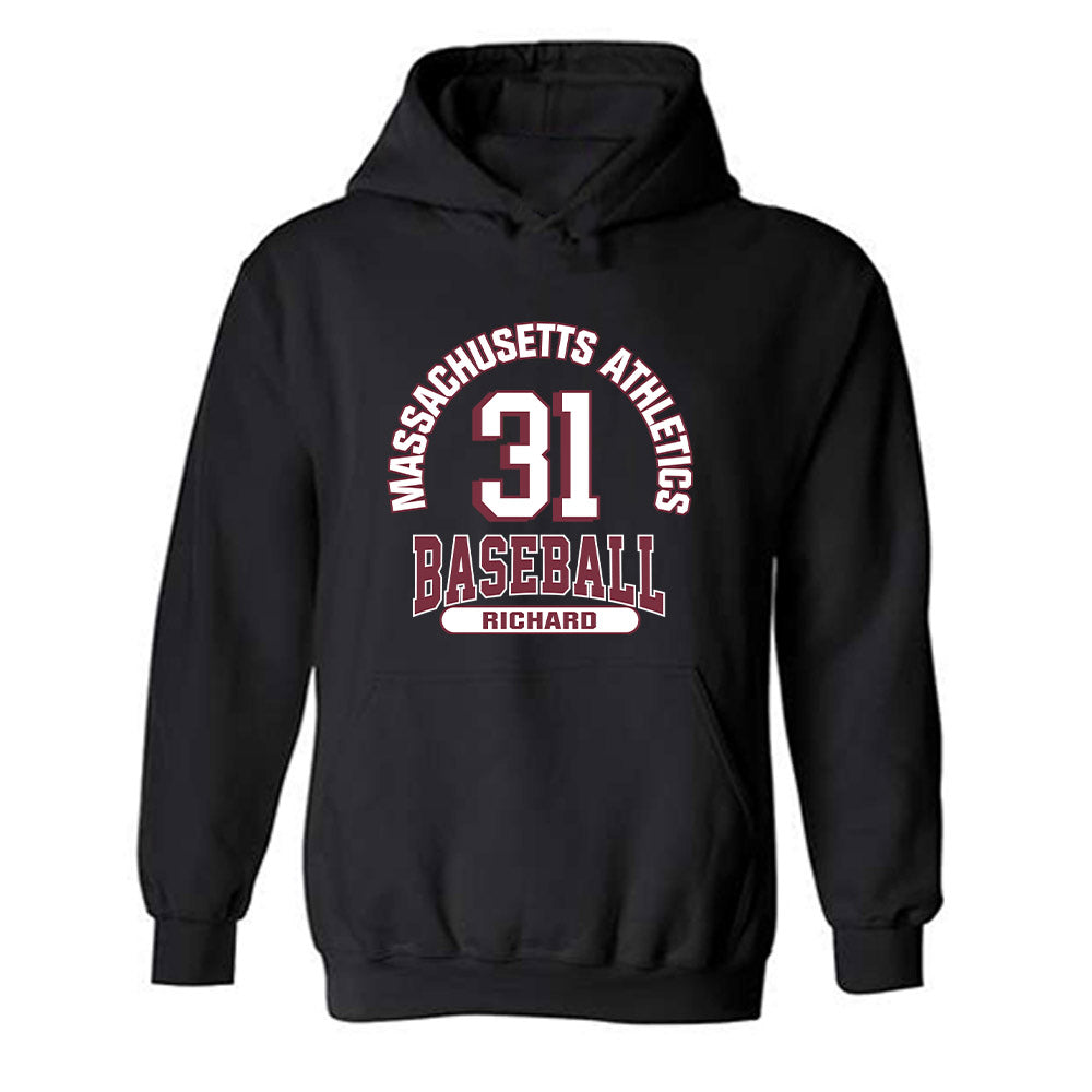 UMass - NCAA Baseball : Jackson Richard - Classic Fashion Shersey Hooded Sweatshirt-0