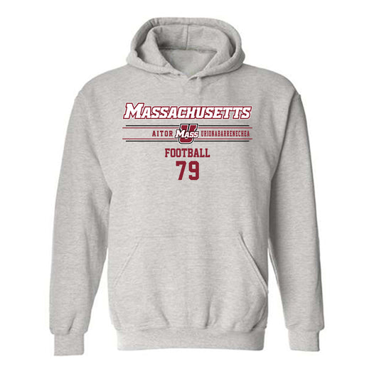 UMass - NCAA Football : Aitor Urionabarrenechea - Classic Fashion Shersey Hooded Sweatshirt-0