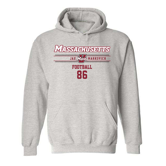 UMass - NCAA Football : Jax Markovich - Classic Fashion Shersey Hooded Sweatshirt-0