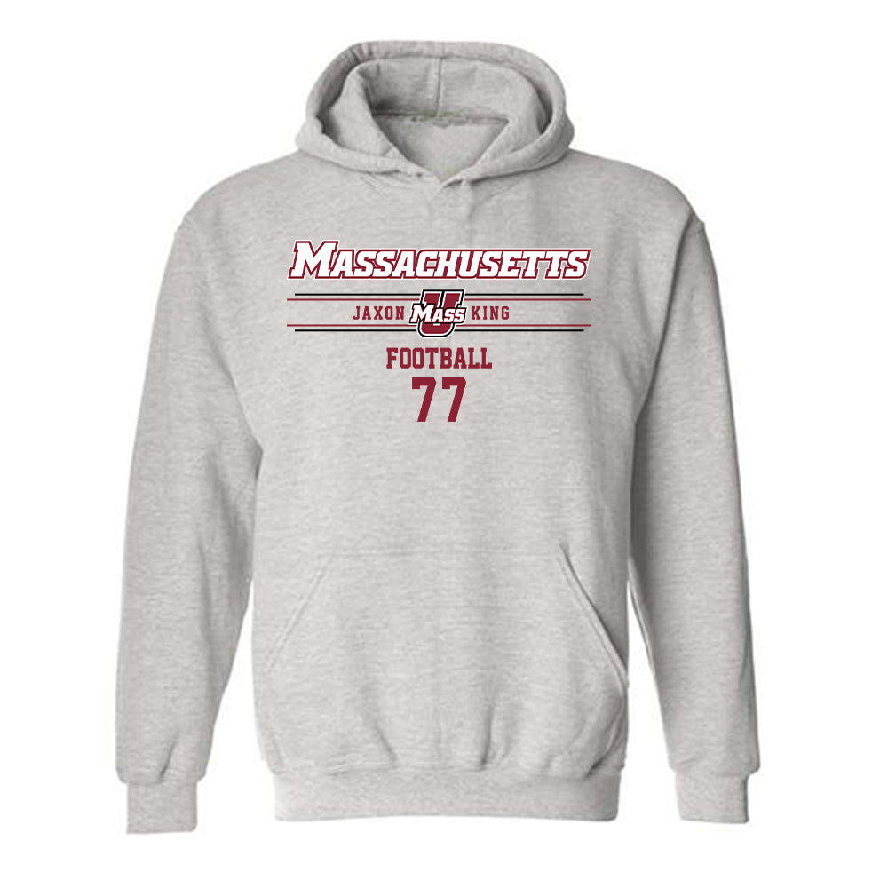 UMass - NCAA Football : Jaxon King - Classic Fashion Shersey Hooded Sweatshirt