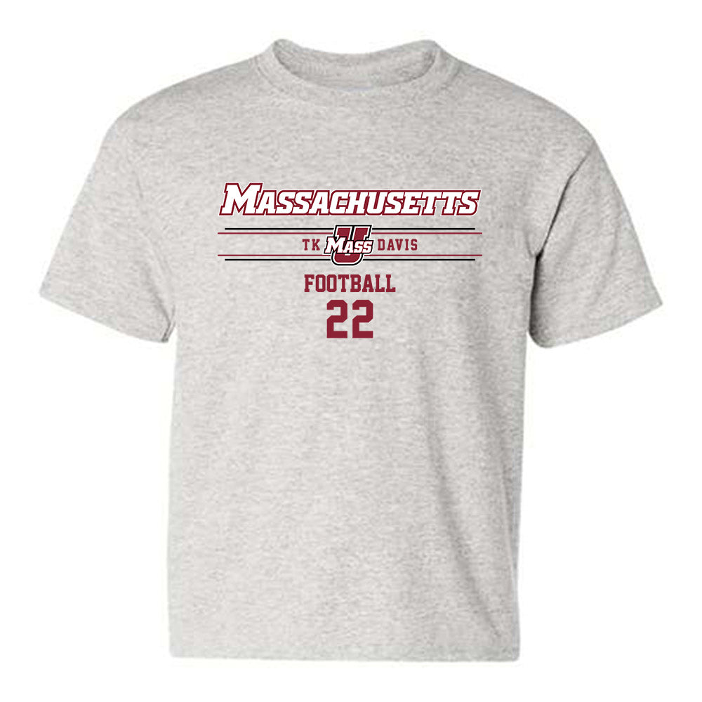 UMass - NCAA Football : Tk Davis - Classic Fashion Shersey Youth T-Shirt-0
