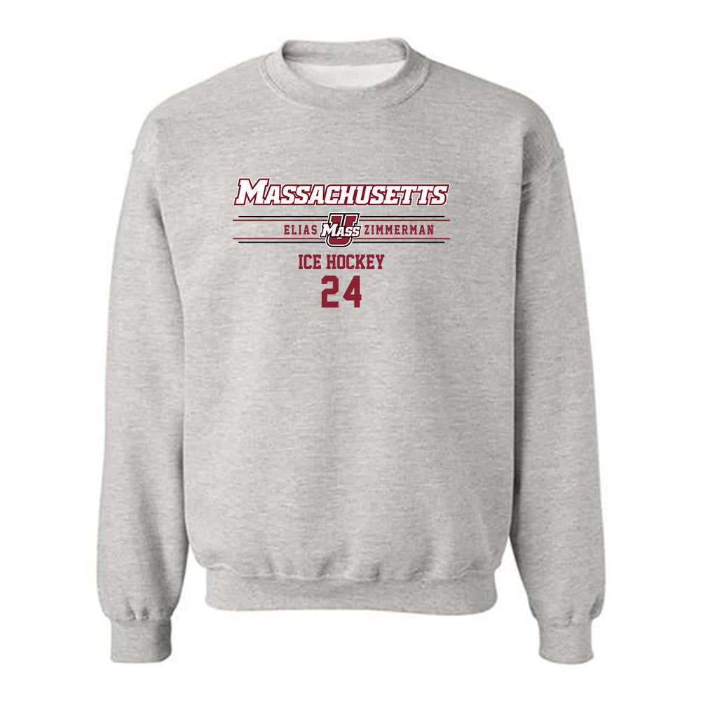 UMass - NCAA Men's Ice Hockey : Elias Zimmerman - Classic Fashion Shersey Crewneck Sweatshirt-0