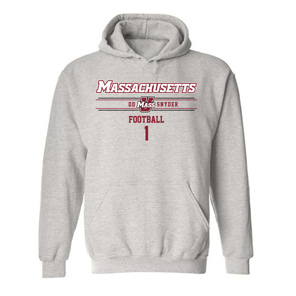 UMass - NCAA Football : DD Snyder - Classic Fashion Shersey Hooded Sweatshirt-0