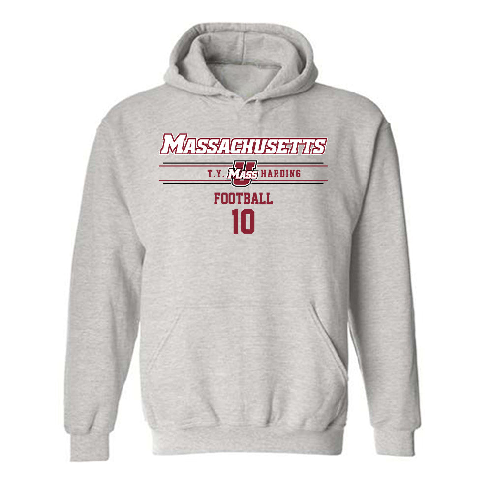 UMass - NCAA Football : T.Y. Harding - Classic Fashion Shersey Hooded Sweatshirt-0