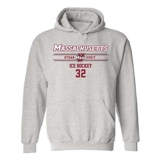 UMass - NCAA Men's Ice Hockey : Ethan Eskit - Classic Fashion Shersey Hooded Sweatshirt-0
