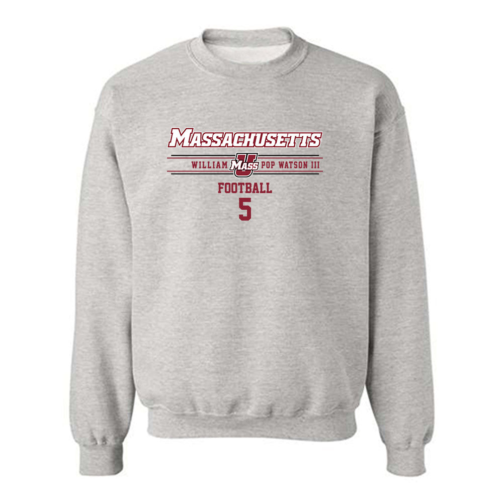 UMass - NCAA Football : William "Pop" Watson III - Classic Fashion Shersey Crewneck Sweatshirt-0