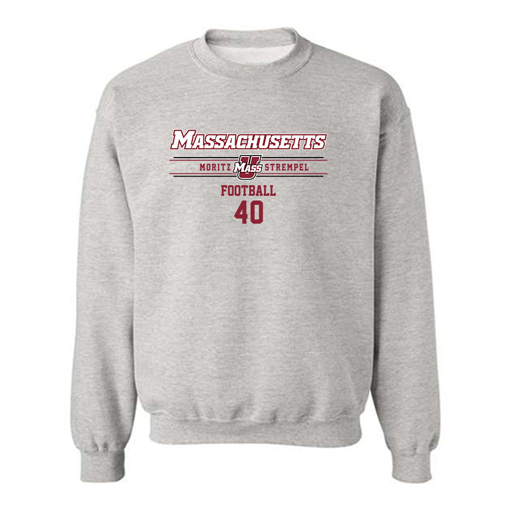 UMass - NCAA Football : Moritz Strempel - Classic Fashion Shersey Crewneck Sweatshirt-0