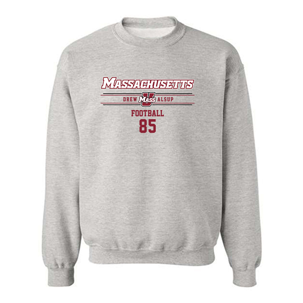 UMass - NCAA Football : Drew Alsup - Classic Fashion Shersey Crewneck Sweatshirt-0