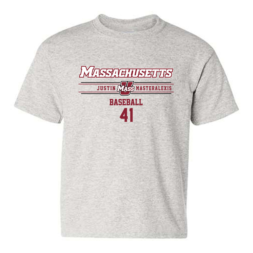 UMass - NCAA Baseball : Justin Masteralexis - Classic Fashion Shersey Youth T-Shirt-0