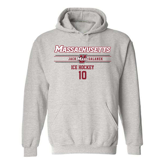 UMass - NCAA Men's Ice Hockey : Jack Galanek - Classic Fashion Shersey Hooded Sweatshirt-0