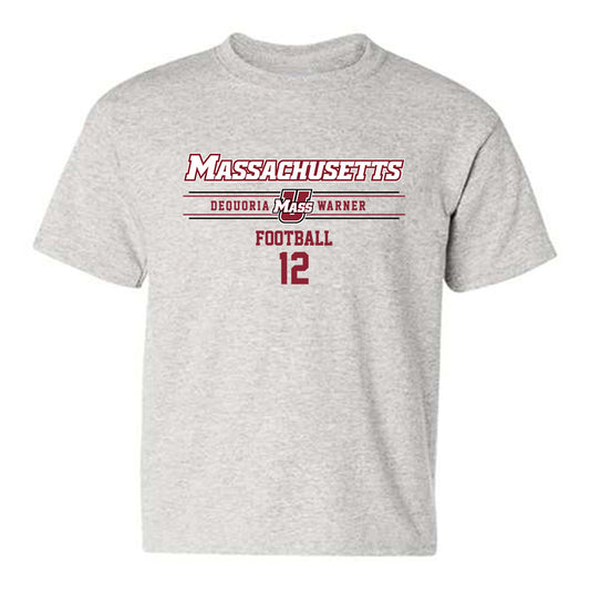 UMass - NCAA Football : Dequoria Warner - Classic Fashion Shersey Youth T-Shirt-0