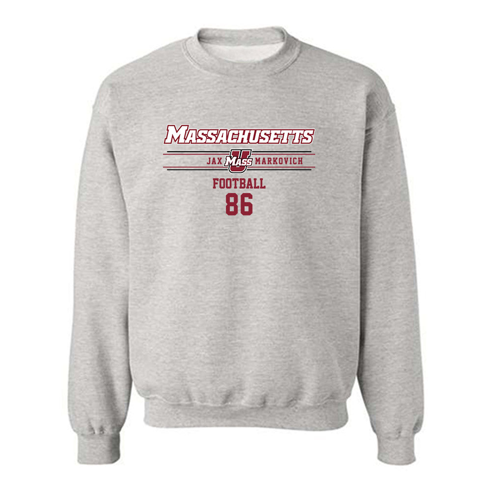 UMass - NCAA Football : Jax Markovich - Classic Fashion Shersey Crewneck Sweatshirt-0