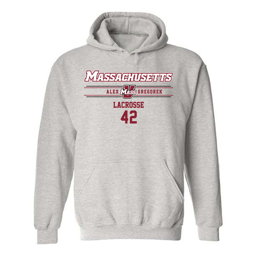 UMass - NCAA Women's Lacrosse : Alex Gregorek - Classic Fashion Shersey Hooded Sweatshirt-0