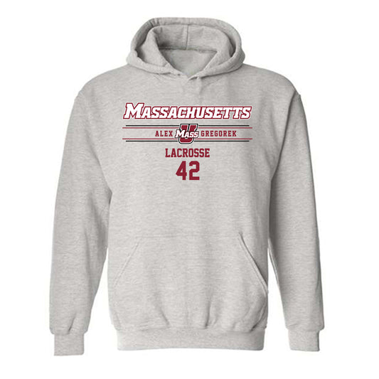 UMass - NCAA Women's Lacrosse : Alex Gregorek - Classic Fashion Shersey Hooded Sweatshirt-0