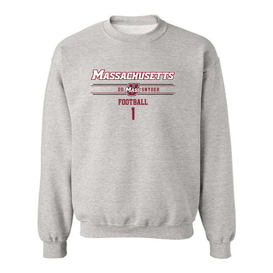 UMass - NCAA Football : DD Snyder - Classic Fashion Shersey Crewneck Sweatshirt-0