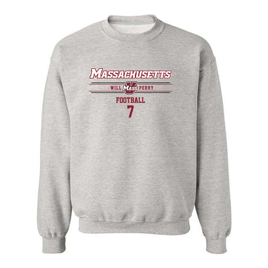 UMass - NCAA Football : Will Perry - Classic Fashion Shersey Crewneck Sweatshirt-0