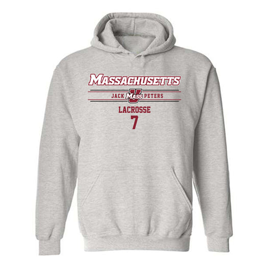 UMass - NCAA Men's Lacrosse : Jack Peters - Classic Fashion Shersey Hooded Sweatshirt-0