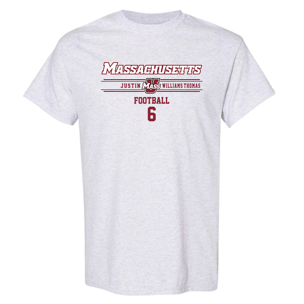 UMass - NCAA Football : Justin Williams-Thomas - Classic Fashion Shersey T-Shirt-0