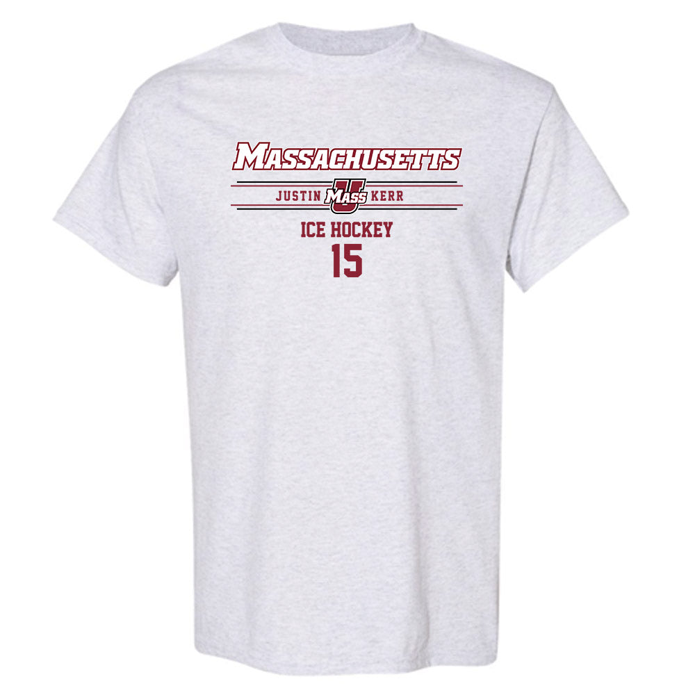 UMass - NCAA Men's Ice Hockey : Justin Kerr - Classic Fashion Shersey T-Shirt-0