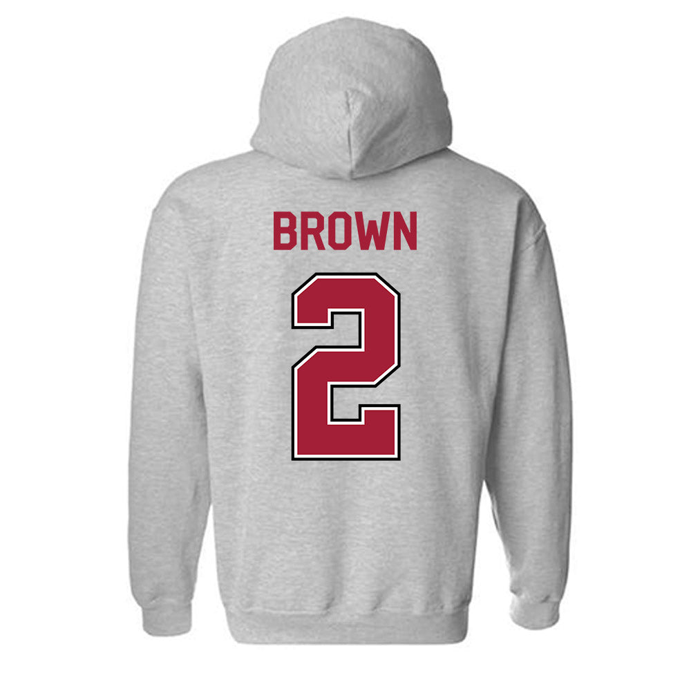 Arkansas - NCAA Men's Basketball : Amere Brown - Classic Fashion Shersey Hooded Sweatshirt-1