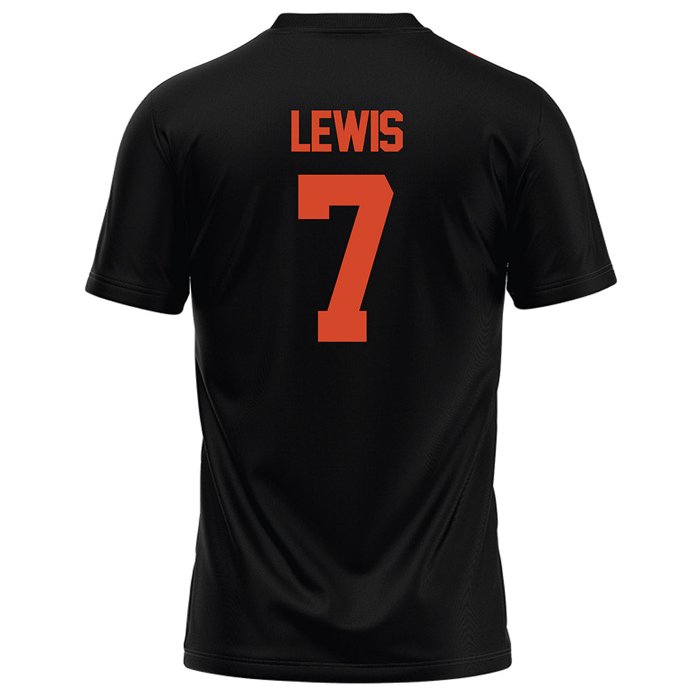 Campbell - NCAA Football : Omarion Lewis - Black Football Jersey-1