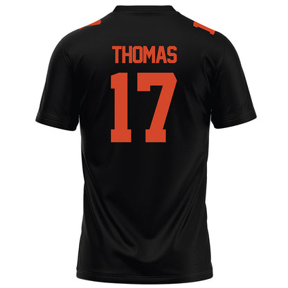 Campbell - NCAA Football : Malachi Thomas - Black Football Jersey-1