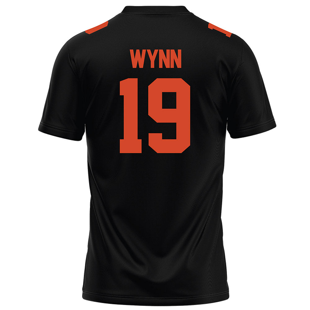 Campbell - NCAA Football : Lucas Wynn - Black Football Jersey-1