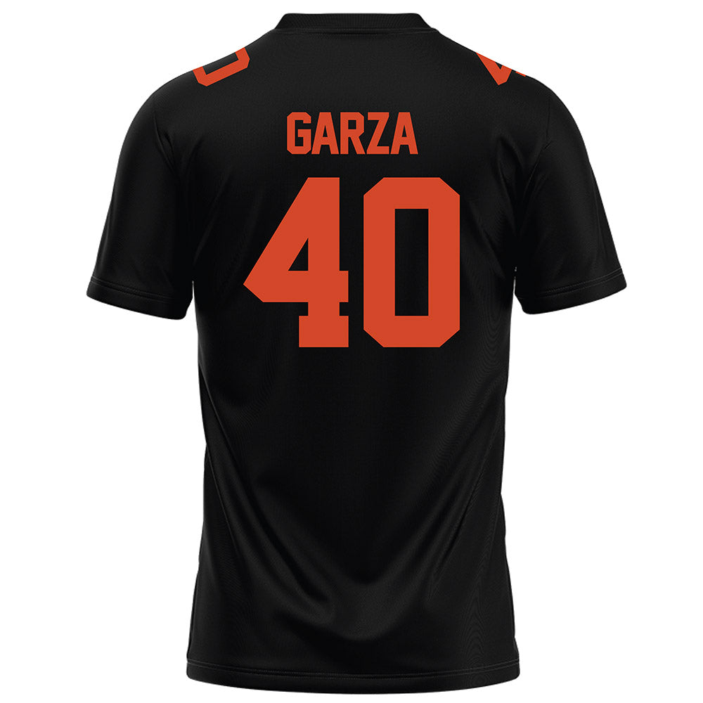 Campbell - NCAA Football : Justin Garza - Black Football Jersey-1
