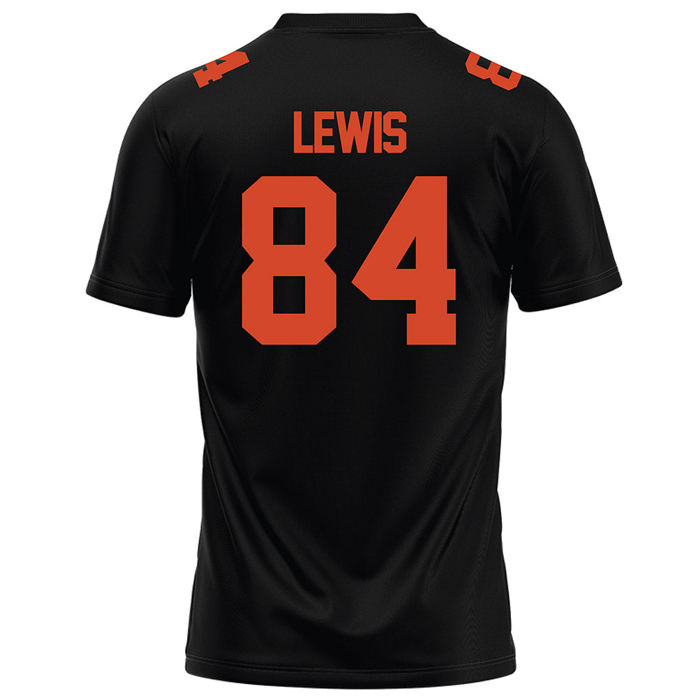 Campbell - NCAA Football : Daniel Lewis - Black Football Jersey-1