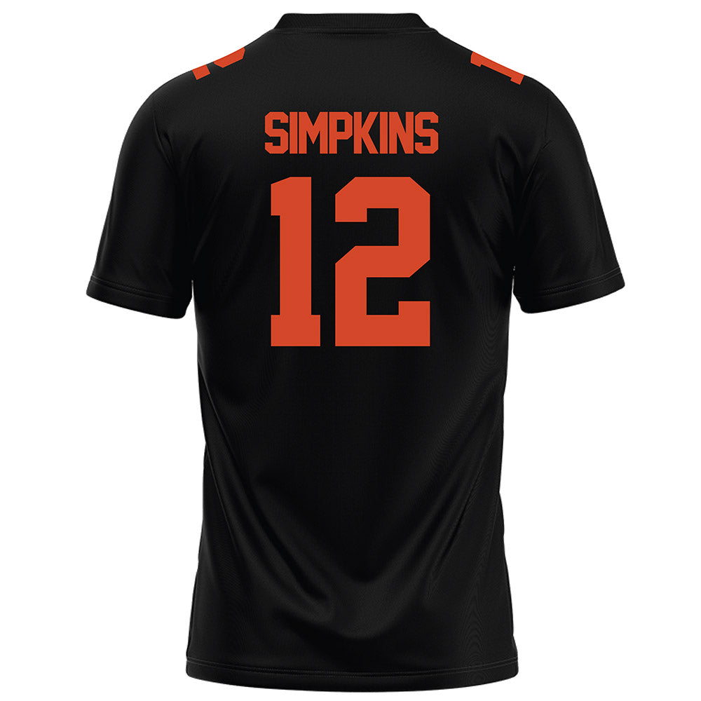 Campbell - NCAA Football : Kaleb Simpkins - Black Football Jersey-1