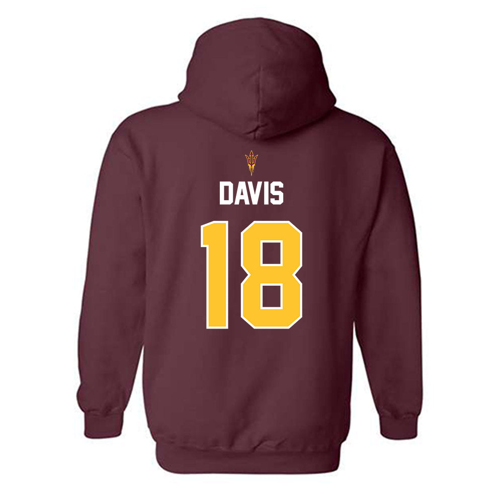 Arizona State - NCAA Football : Ramere Davis - Replica Shersey Hooded Sweatshirt-1
