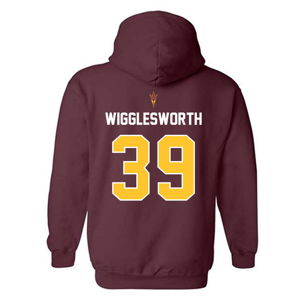 Arizona State - NCAA Football : Tyler Wigglesworth - Replica Shersey Hooded Sweatshirt-1