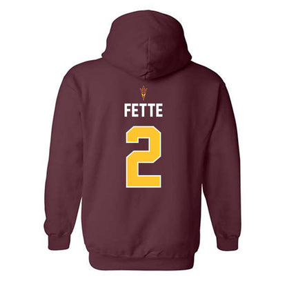 Arizona State - NCAA Football : Jake Fette - Replica Shersey Hooded Sweatshirt-1