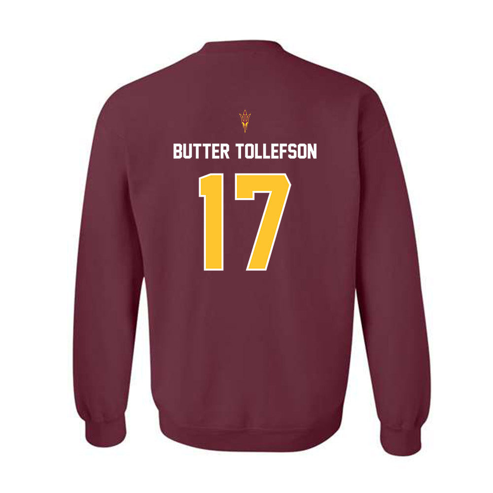 Arizona State - NCAA Football : Michael "Butter" Tollefson - Replica Shersey Crewneck Sweatshirt-1