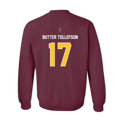 Arizona State - NCAA Football : Michael "Butter" Tollefson - Replica Shersey Crewneck Sweatshirt-1