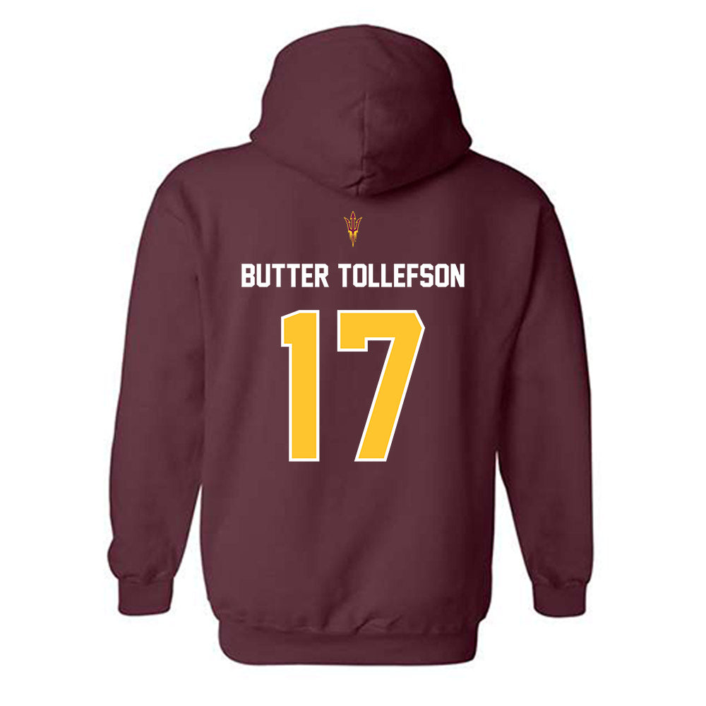 Arizona State - NCAA Football : Michael "Butter" Tollefson - Replica Shersey Hooded Sweatshirt-1